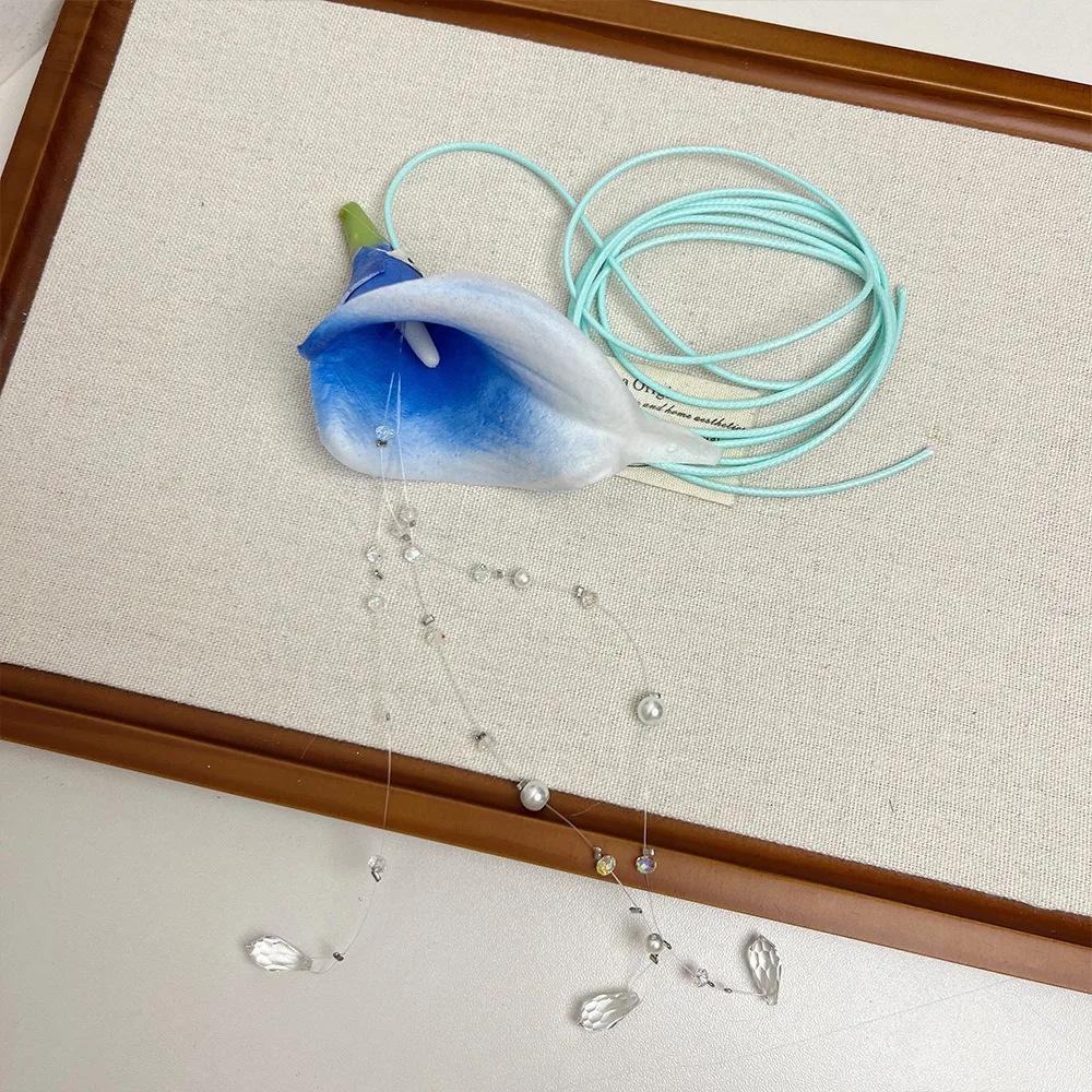 Fresh Exaggerated Flower Necklace Lace Up Pendant Flower Choker Tassel Adjustable Rope Floral Clavicle Chain Lady синий
Fresh Exaggerated Flower Necklace Lace Up Pendant Flower Choker Tassel Adjustable Rope Floral Clavicle Chain Lady синий