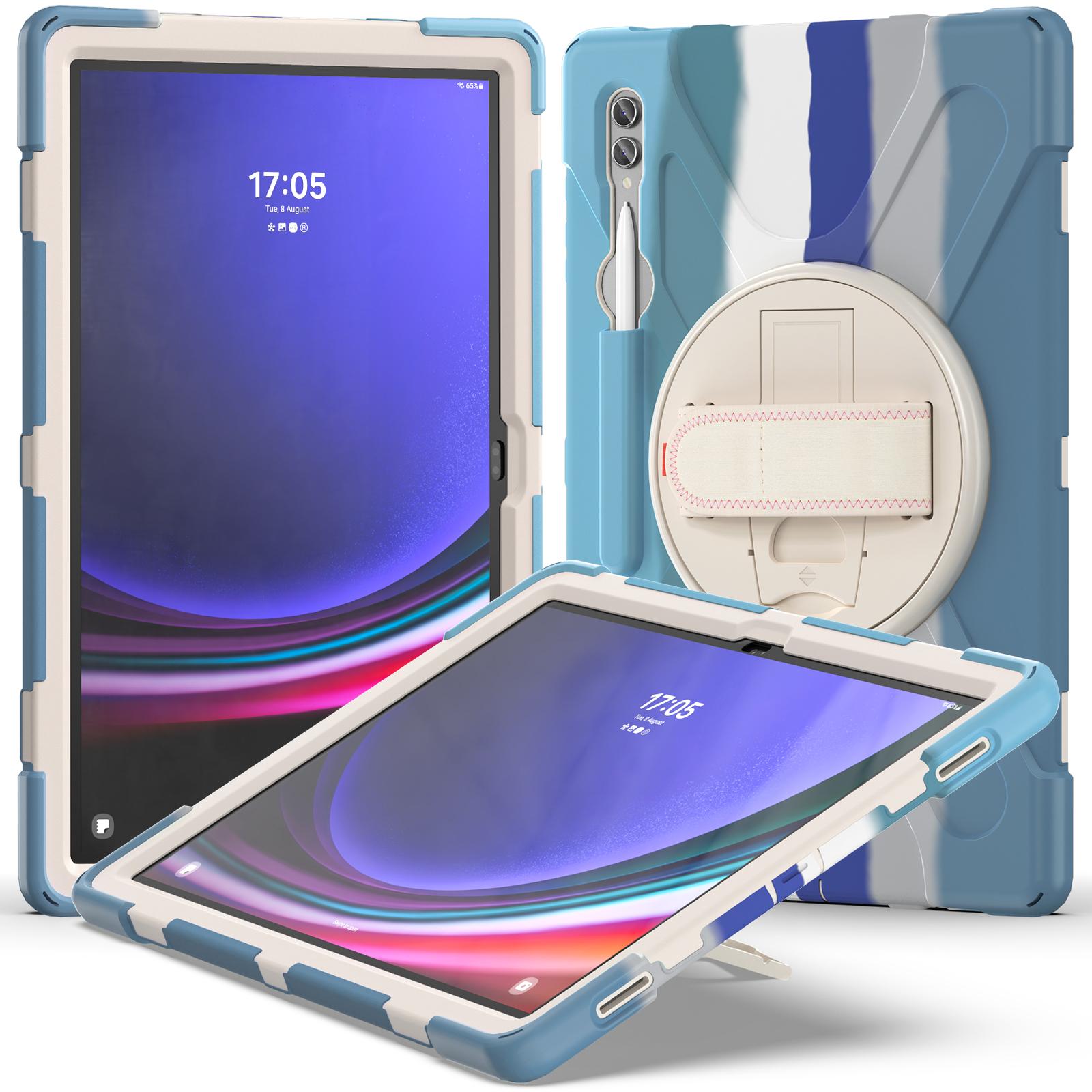 For Samsung Galaxy Tab S10 Ultra X920/S9 Ultra X910/S8 Ultra X900/X906 PC+Silicone Kickstand Tablet Case with Hand Band Colorful Blue
For Samsung Galaxy Tab S10 Ultra X920/S9 Ultra X910/S8 Ultra X900/X906 PC+Silicone Kickstand Tablet Case with Hand Band Colorful Blue