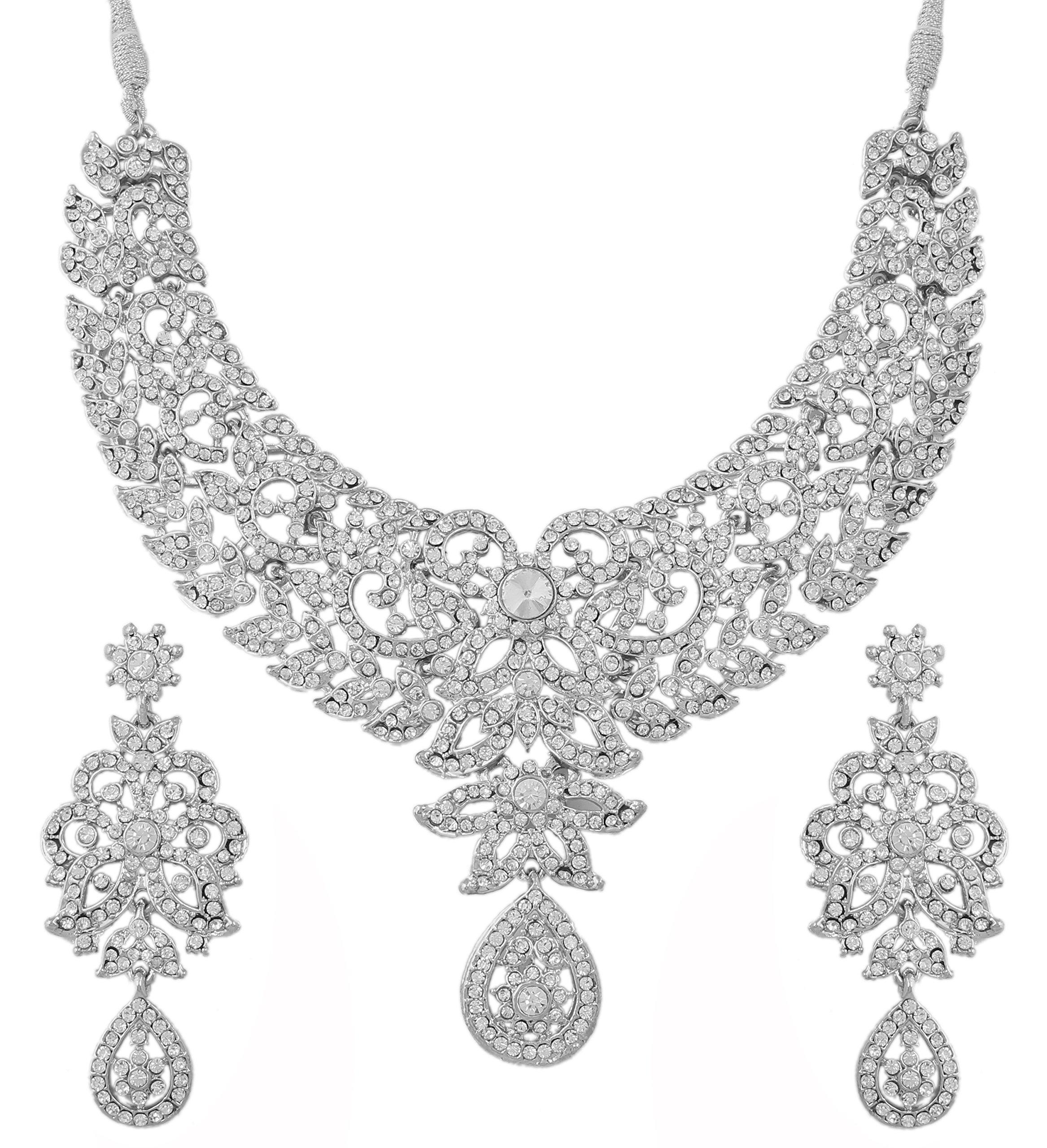 Touchstone Hollywood Glamour Pretty Afilgree Paisley Motive Rhinestone Stersalls Diamond Look Designer Bridal Jewelry Hasli Bridal Jewelry Set for Women in
Touchstone Hollywood Glamour Pretty Afilgree Paisley Motive Rhinestone Stersalls Diamond Look Designer Bridal Jewelry Hasli Bridal Jewelry Set for Women in