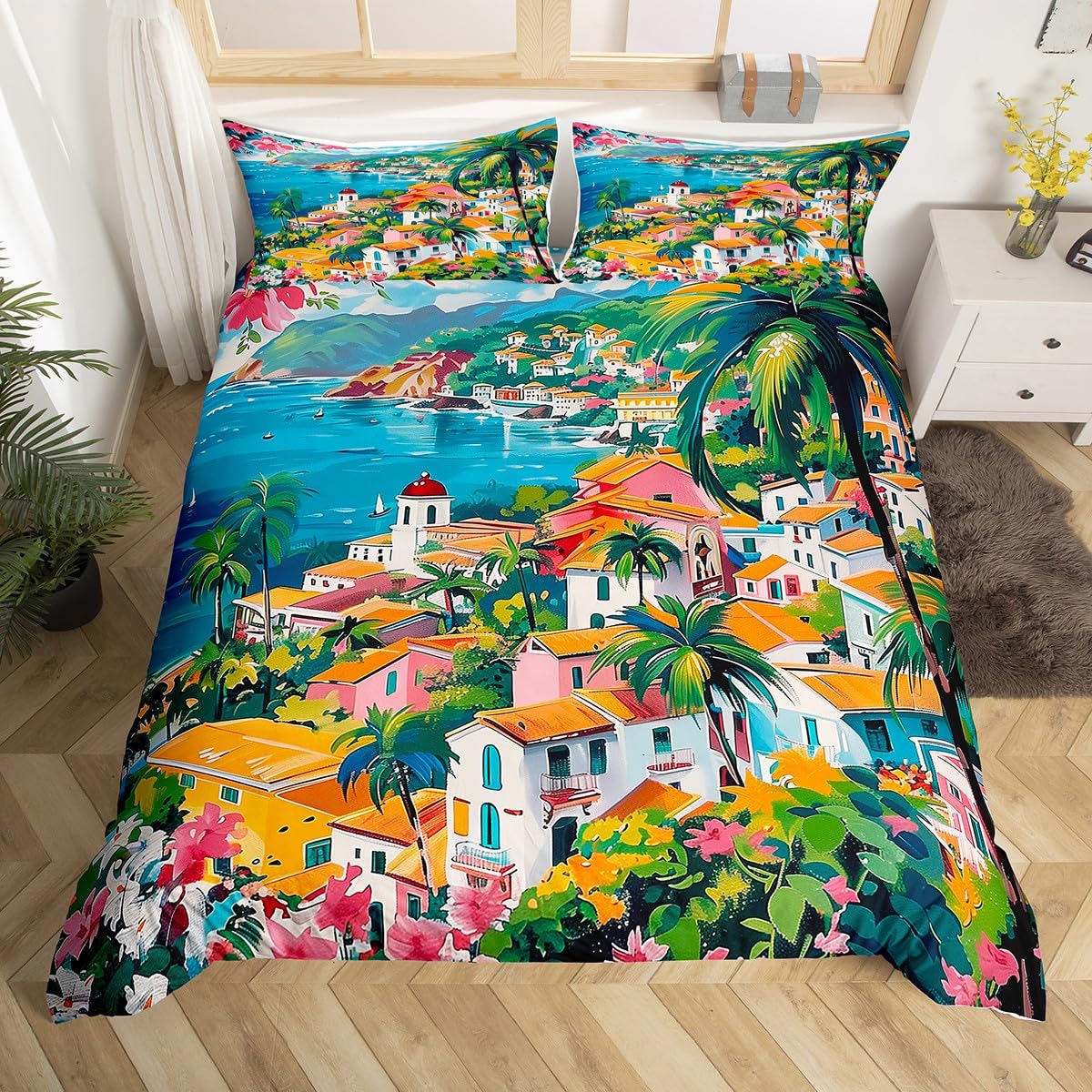 Ocean Beach Soft Duvet Cover Set Twin Quen Tropical Palm Leaf Flower Beding Set 2/3pcs,Sumer Beach Theme Comfortable Quilt Cover For Young Boys Girl 100*200cm Single
Ocean Beach Soft Duvet Cover Set Twin Quen Tropical Palm Leaf Flower Beding Set 2/3pcs,Sumer Beach Theme Comfortable Quilt Cover For Young Boys Girl 100*200cm Single