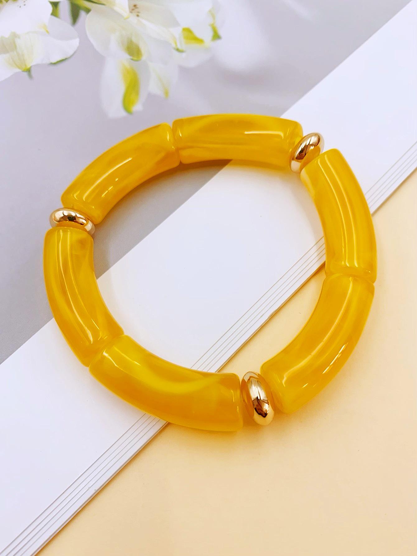 Retro Bamboo Tube Bracelet with Marble Pattern
Retro Bamboo Tube Bracelet with Marble Pattern