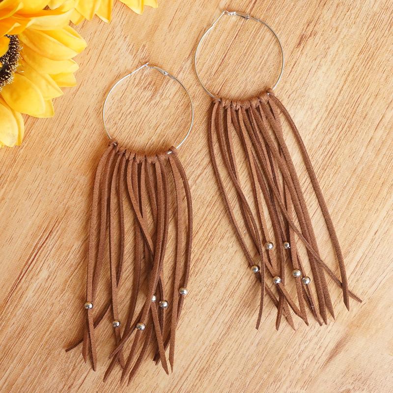 Bohemian Handdoven Кожа Кисточка Длинные серьги Сельский отдых Отдых и мода Европа Америка Преувеличение Серьги-кольца
Bohemian Handdoven Кожа Кисточка Длинные серьги Сельский отдых Отдых и мода Европа Америка Преувеличение Серьги-кольца