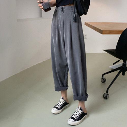 Grey Wide Leg Pants for Women Plus Size Loose Drape Summer Thin Slim Straight Suit Ankle Length Pants S темно-сірий
Grey Wide Leg Pants for Women Plus Size Loose Drape Summer Thin Slim Straight Suit Ankle Length Pants S темно-сірий