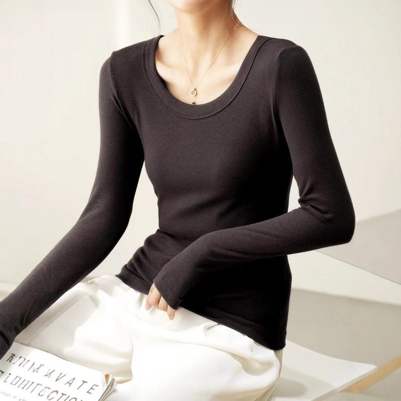 Black High-Elastic Ribbed Modal New Versatile Long-Sleeve T-Shirt for Women, Slim-Fit Base Layer, Spring and Autumn Round Neck Top Black L
Black High-Elastic Ribbed Modal New Versatile Long-Sleeve T-Shirt for Women, Slim-Fit Base Layer, Spring and Autumn Round Neck Top Black L