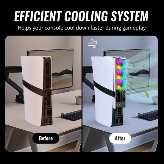 Yousheng Game Console Cooling Fan with RGB Lighting Low Noise Adjustable USB External Fan Cooler for PS5 Pro/for PS5 Slim чорний
Yousheng Game Console Cooling Fan with RGB Lighting Low Noise Adjustable USB External Fan Cooler for PS5 Pro/for PS5 Slim чорний
