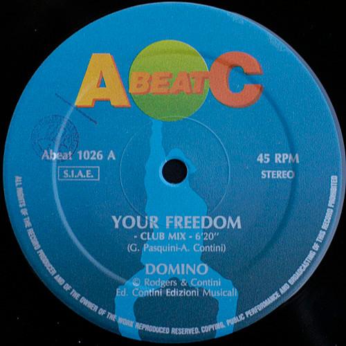 12inch Record DOMINO (2) - Your Freedom ABEAT1026 A.Beat-C. 1991 Italy Dance & Electronica Used
12inch Record DOMINO (2) - Your Freedom ABEAT1026 A.Beat-C. 1991 Italy Dance & Electronica Used