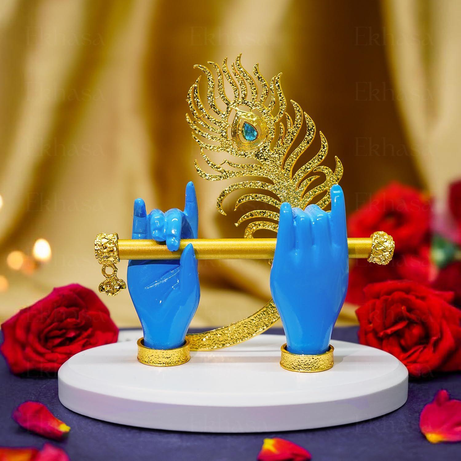 Lord Krishna Hands with Flute Idol (Small Size) | Krishna Flute Hand Statue | Krishnaji Divine Hands Idol with Flute and Peacock Feather
Lord Krishna Hands with Flute Idol (Small Size) | Krishna Flute Hand Statue | Krishnaji Divine Hands Idol with Flute and Peacock Feather