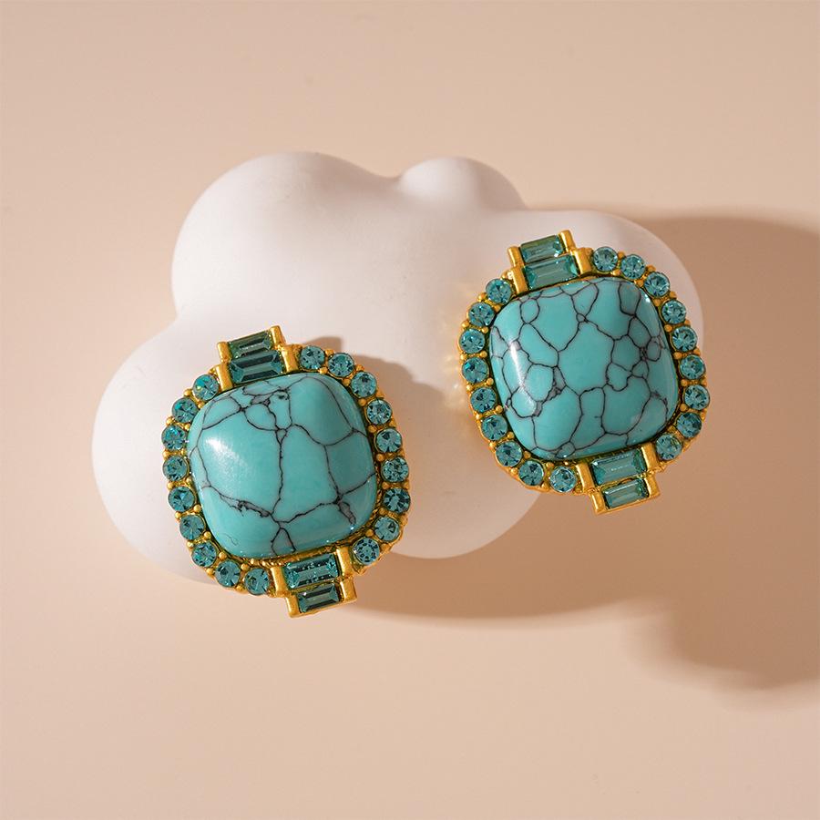 Ретро Геометрические Серьги из Стерлингового Серебра с Бирюзовыми Вставками - Шикарная Французская Мода для Женщин
Ретро Геометрические Серьги из Стерлингового Серебра с Бирюзовыми Вставками - Шикарная Французская Мода для Женщин