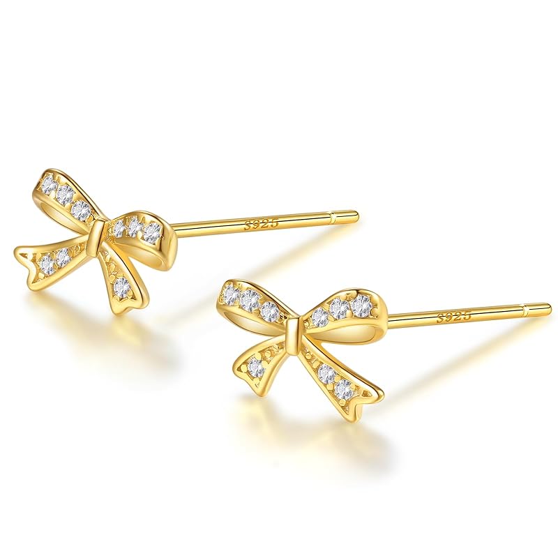 earrings silver Silver925 ribbon CZ diamond yellow gold 18K coating lovely simple (yellow gold)
earrings silver Silver925 ribbon CZ diamond yellow gold 18K coating lovely simple (yellow gold)