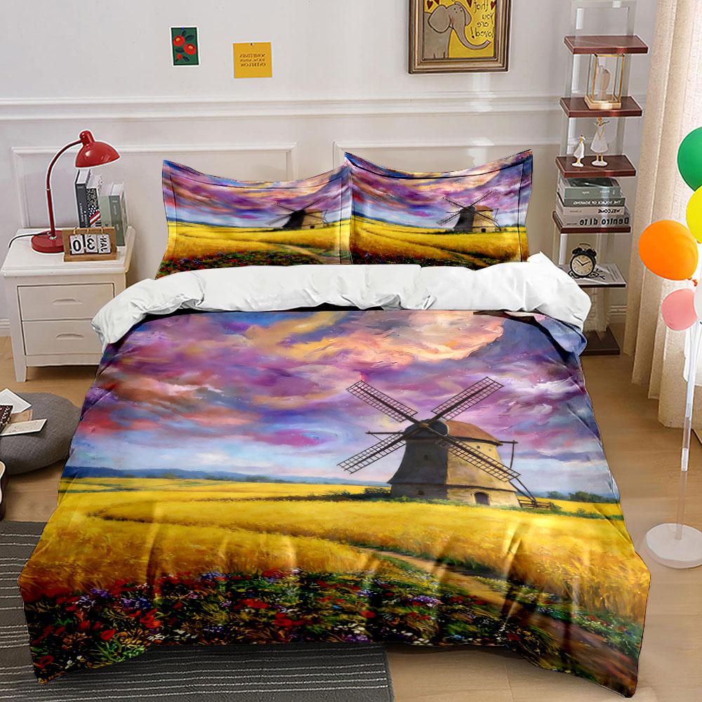 Windmill and field landscape. Bedding sets Duvet cover sets Duvet covers Pillowcases(1 * Duvet Cover 2 * Pillowcases without duvet insert) 135x200cm
Windmill and field landscape. Bedding sets Duvet cover sets Duvet covers Pillowcases(1 * Duvet Cover 2 * Pillowcases without duvet insert) 135x200cm