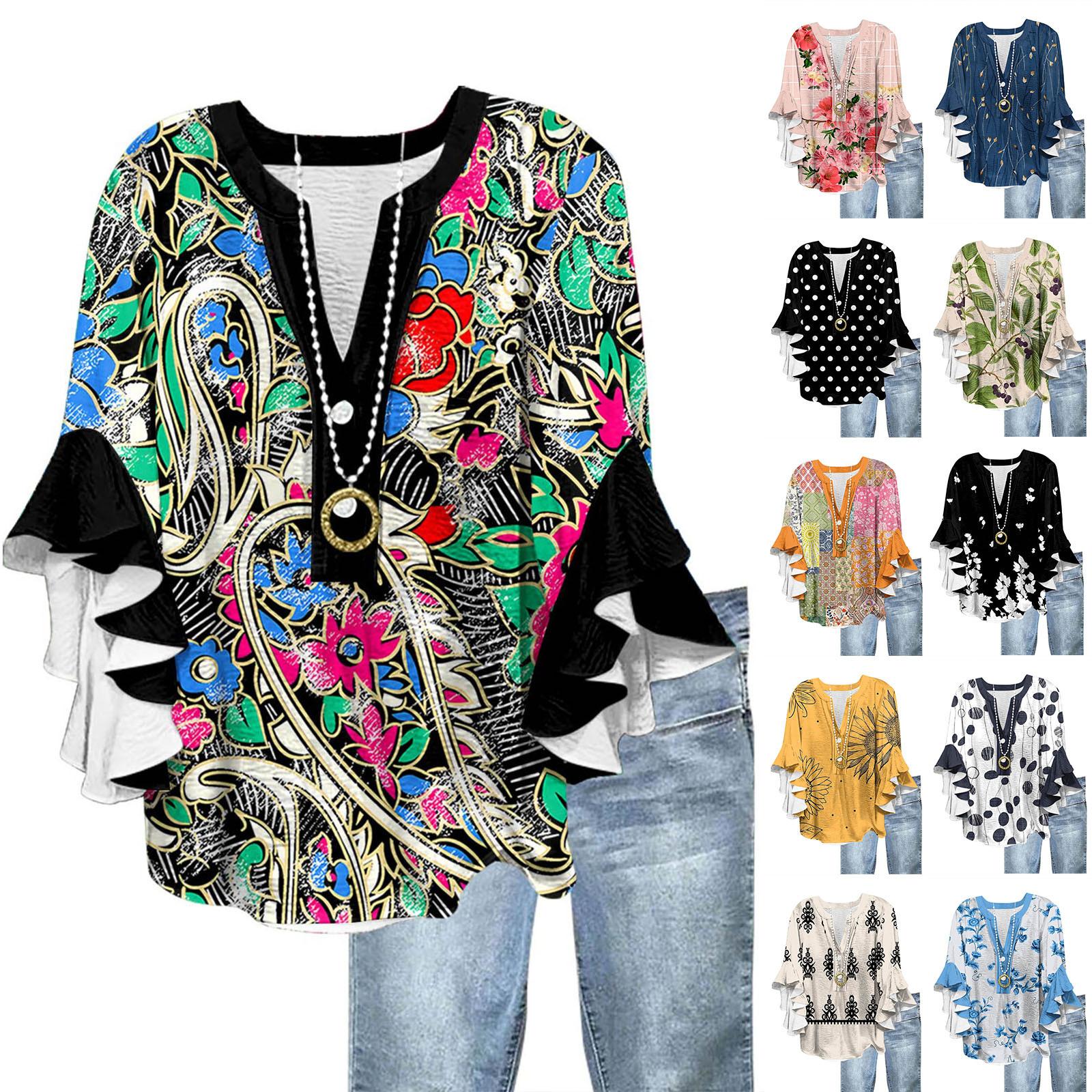 Жіноча Мода Повсякденна Сорочка Топ на ґудзиках з V-подібним вирізом з рукавом сім восьмих з вінтажним принтом XL жовтий
Жіноча Мода Повсякденна Сорочка Топ на ґудзиках з V-подібним вирізом з рукавом сім восьмих з вінтажним принтом XL жовтий