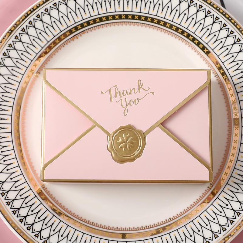 10 шт./лот, простая креативная бронзовая подарочная коробка, упаковка в форме конверта, свадебные сумки для конфет, косметическая упаковка для дня рождения, вечеринки 10.5X7X3.5cm