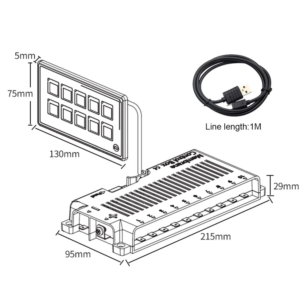 USB Cable with Backlight Universal APP Control Circuit Control with PPTC 6 Pin Membrane Control Box 10V-30V Button Switch Panel чорний
USB Cable with Backlight Universal APP Control Circuit Control with PPTC 6 Pin Membrane Control Box 10V-30V Button Switch Panel чорний