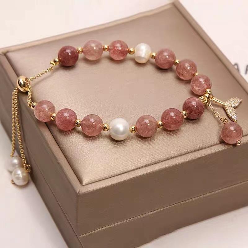 Natural freshwater pearl bracelet strawberry crystal fishtail bracelet. Bangles Women Fashion Jewelry accessories Gift
Natural freshwater pearl bracelet strawberry crystal fishtail bracelet. Bangles Women Fashion Jewelry accessories Gift