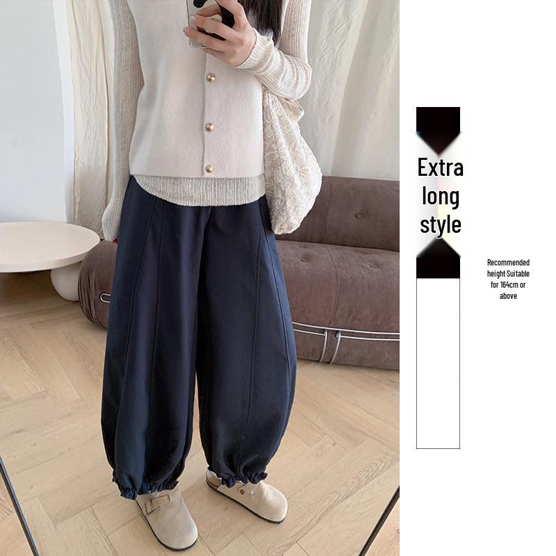 High-Waisted Coffee Nine-Point Lantern Pants for Women: Loose, Slimming, Petite Fit, New Spring Style, Wide-Leg, Drapey Casual Wear. XL (approximately 125-140 lbs)
High-Waisted Coffee Nine-Point Lantern Pants for Women: Loose, Slimming, Petite Fit, New Spring Style, Wide-Leg, Drapey Casual Wear. XL (approximately 125-140 lbs)