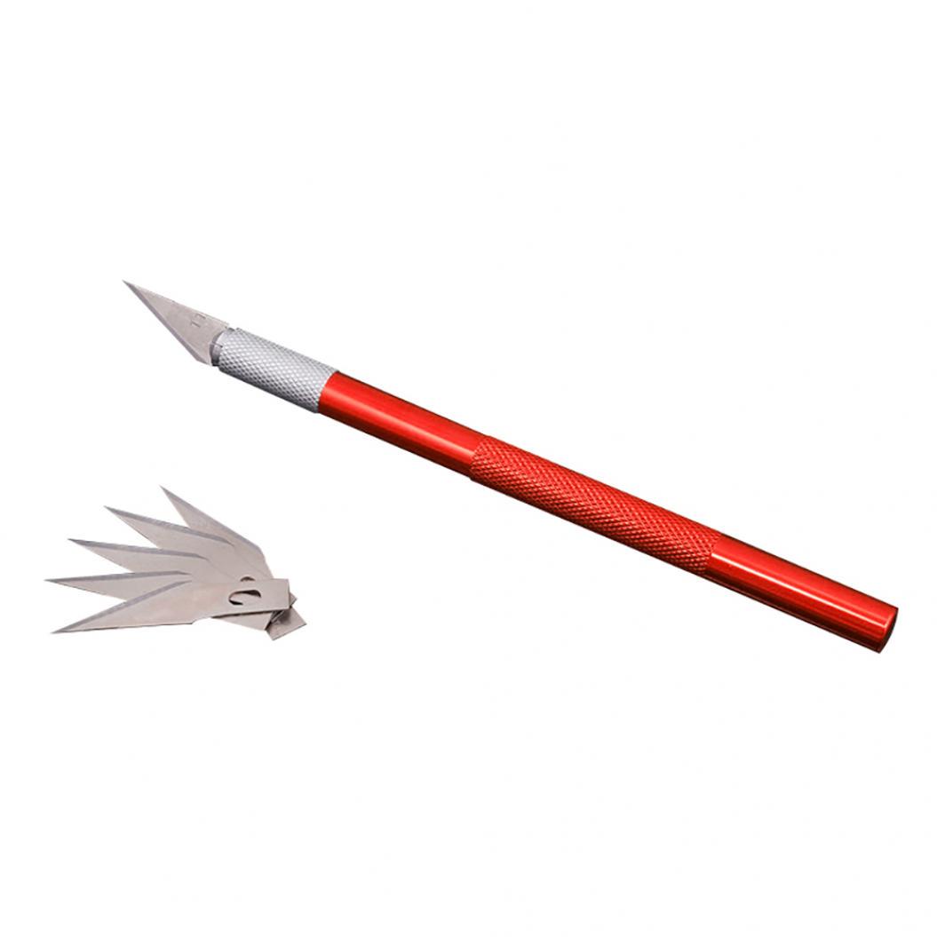 Канцелярская алюминиевая ручка-скальпель для резки бумаги + 5 лезвий, общая длина: 14,5см красный
Канцелярская алюминиевая ручка-скальпель для резки бумаги + 5 лезвий, общая длина: 14,5см красный