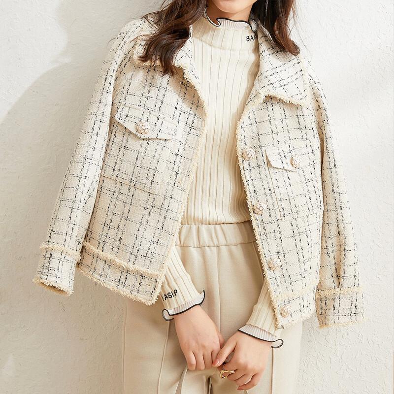 Women s Retro Lapel Long Sleeve Tweed Raw Edge Jacket XL
Women s Retro Lapel Long Sleeve Tweed Raw Edge Jacket XL