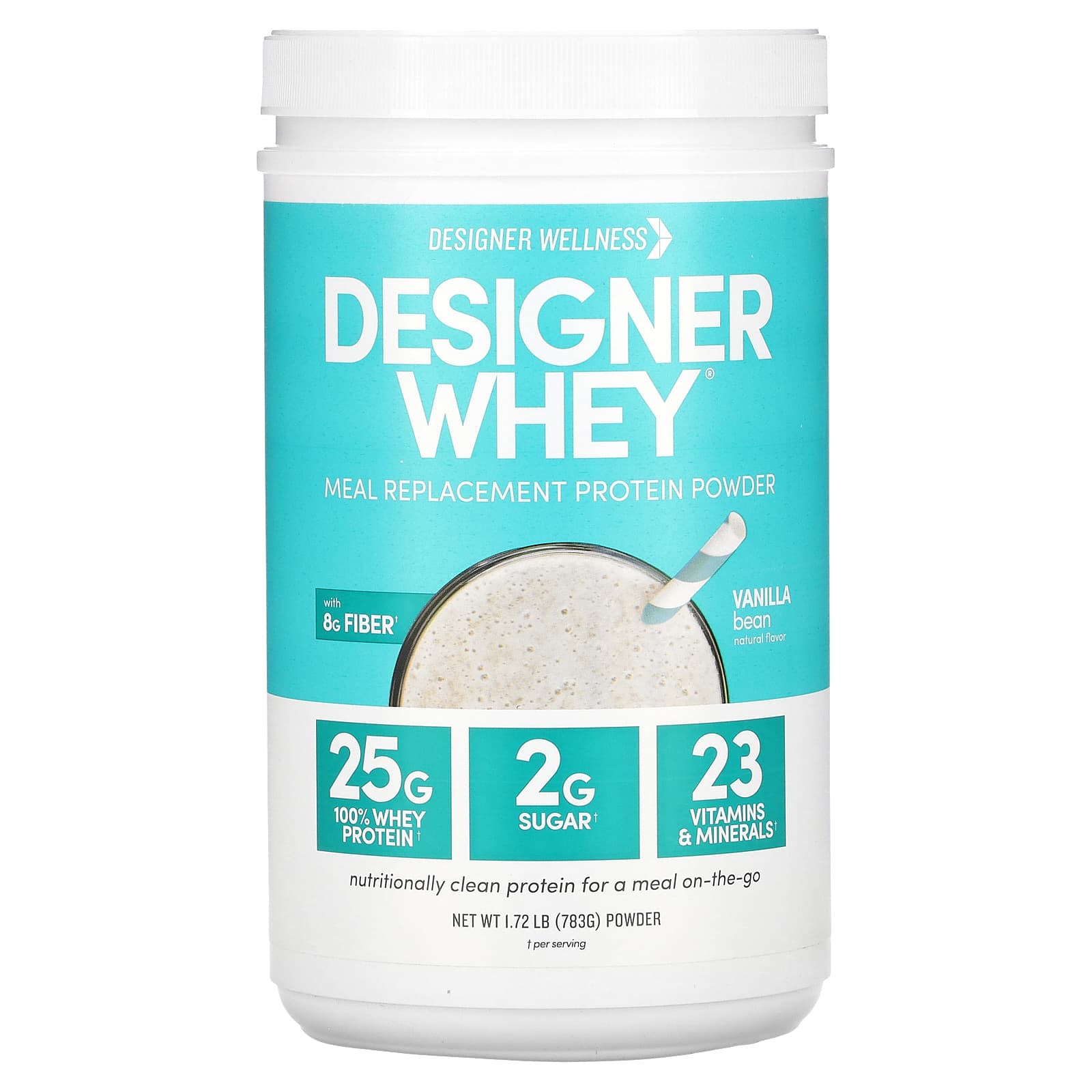Designer Wellness, Designer Whey, Meal Replacement Protein Powder, Vanilla Bean, 1.72 lb (783 g)
Designer Wellness, Designer Whey, Meal Replacement Protein Powder, Vanilla Bean, 1.72 lb (783 g)