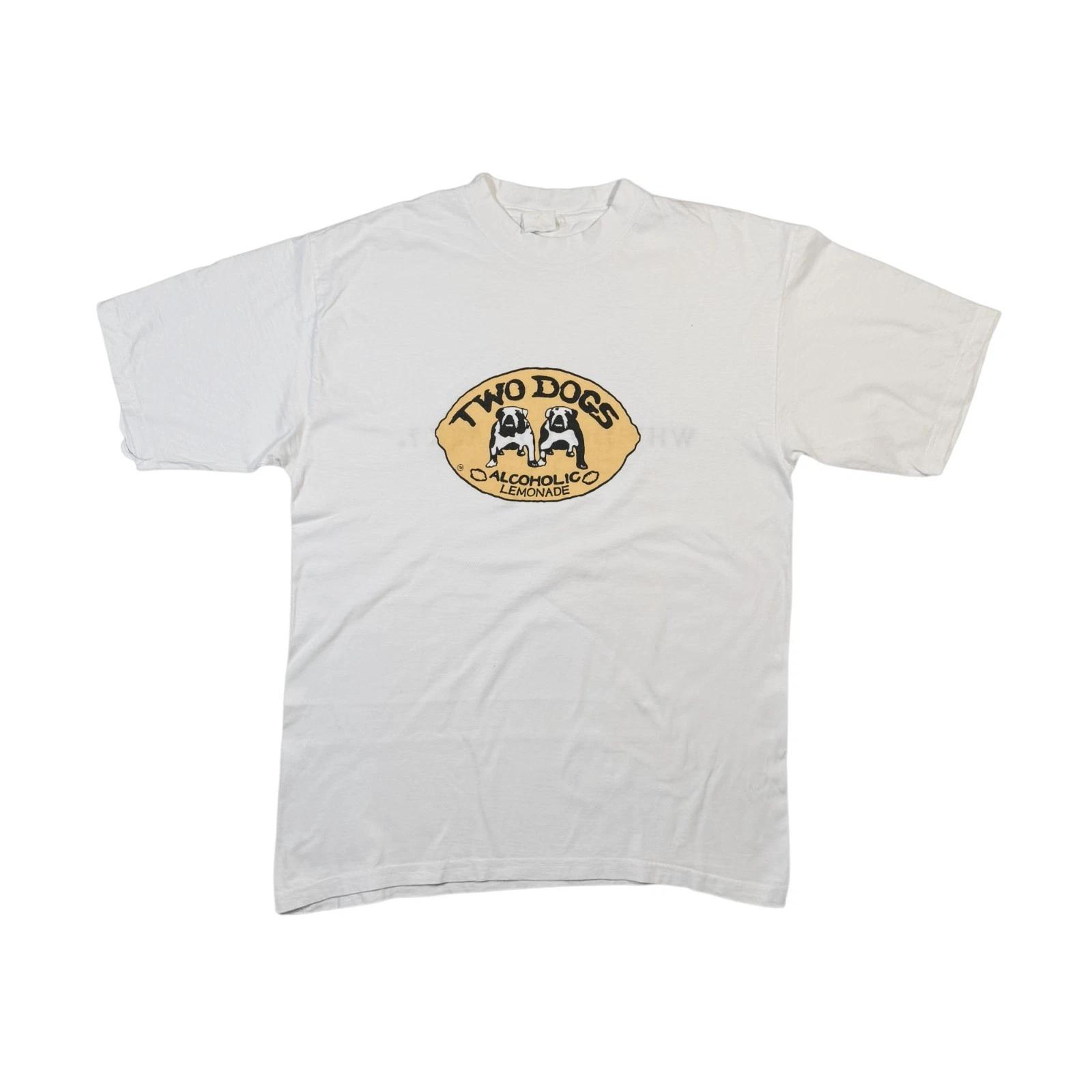 Vintage 90s Two Dogs Alcoholic Lemonade T-shirt Single Stitch White Tee L XL
Vintage 90s Two Dogs Alcoholic Lemonade T-shirt Single Stitch White Tee L XL