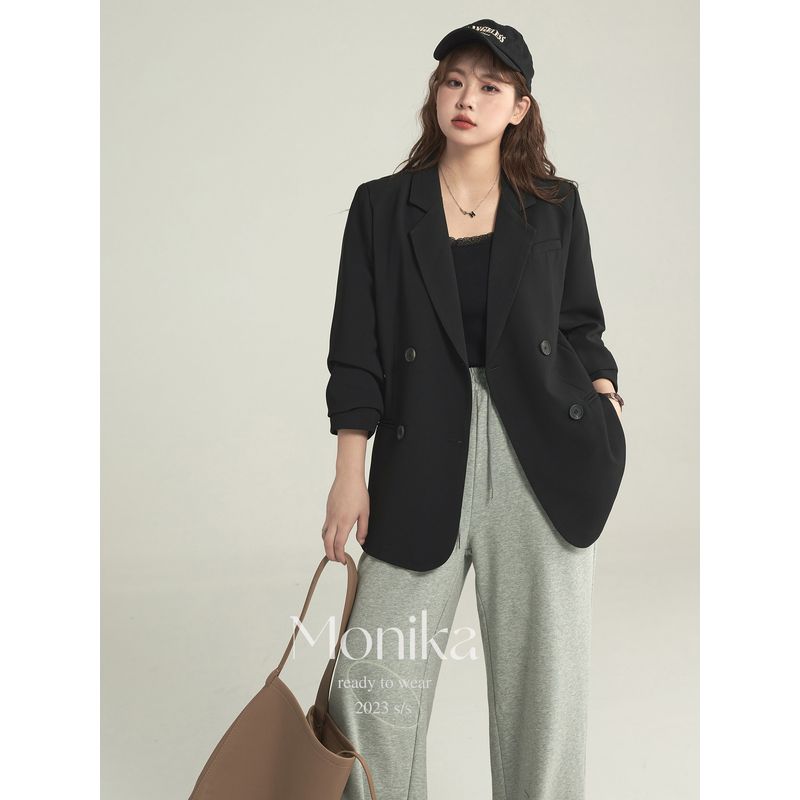 Chubby plus Size Loose Show Thin Black Suit Jacket Black XL
Chubby plus Size Loose Show Thin Black Suit Jacket Black XL