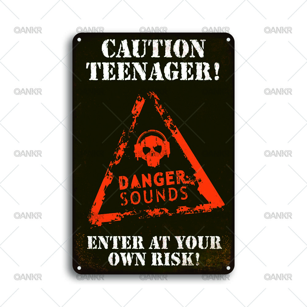 Vintage Warning Art Metal Tin Sign Caution Teenager Danger Sounds Enter At Your Own Risk Metal Signs for Man Cave Home Wall 20x30cm(7.8x11.8inch)
Vintage Warning Art Metal Tin Sign Caution Teenager Danger Sounds Enter At Your Own Risk Metal Signs for Man Cave Home Wall 20x30cm(7.8x11.8inch)