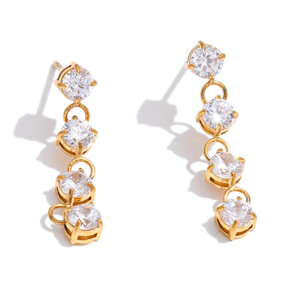 Yhpup Delicate Cubic Zirconia Round Chain Drop Earrings for Women High-Grade Stainless Steel Premium Shiny Jewelry Recommend
Yhpup Delicate Cubic Zirconia Round Chain Drop Earrings for Women High-Grade Stainless Steel Premium Shiny Jewelry Recommend
