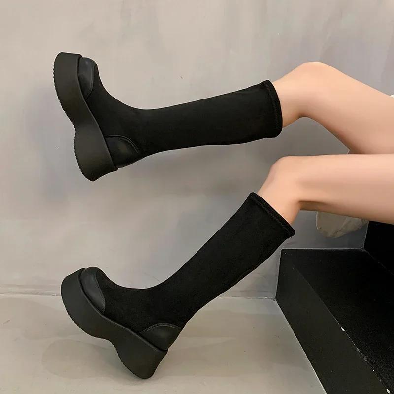 Fashion Suede Knee-length Women s Winter Plush Motorcycle Boots Thick Sole Wedge Socks Mid-calf Short Boots Autumn and Spring Shoes 2024 35
Fashion Suede Knee-length Women s Winter Plush Motorcycle Boots Thick Sole Wedge Socks Mid-calf Short Boots Autumn and Spring Shoes 2024 35