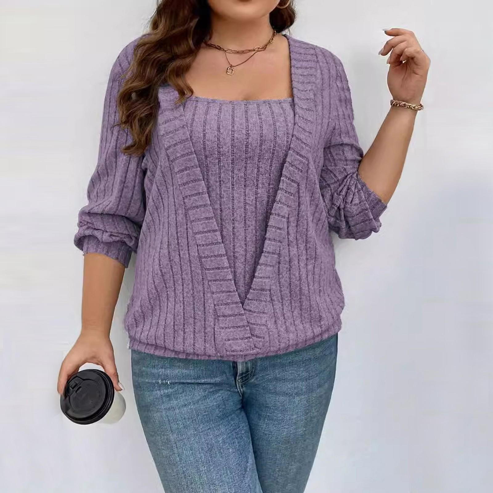 Женские рубашки с длинным рукавом и круглым вырезом, базовые свободные туники, повседневные рубашки, топ XL фиолетовый
Женские рубашки с длинным рукавом и круглым вырезом, базовые свободные туники, повседневные рубашки, топ XL фиолетовый