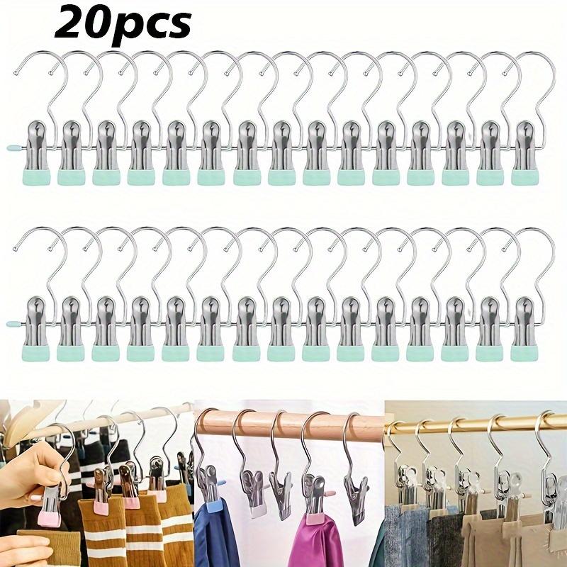 20pcs Stainless Steel Multi-Use Clips with Hooks Portable Hangers for Laundry Pants Hats Skirts 360° Rotating Storage Organizer
20pcs Stainless Steel Multi-Use Clips with Hooks Portable Hangers for Laundry Pants Hats Skirts 360° Rotating Storage Organizer