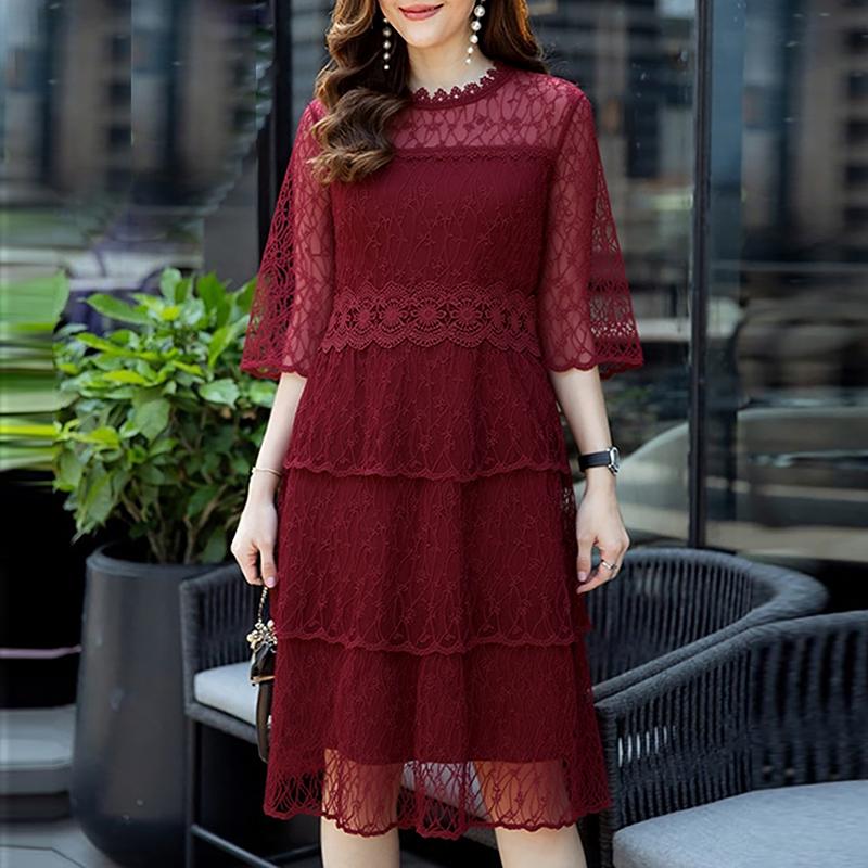 ZANZEA Женское повседневное летнее платье с круглым вырезом, полурукавом и кружевной отделкой
ZANZEA Женское повседневное летнее платье с круглым вырезом, полурукавом и кружевной отделкой