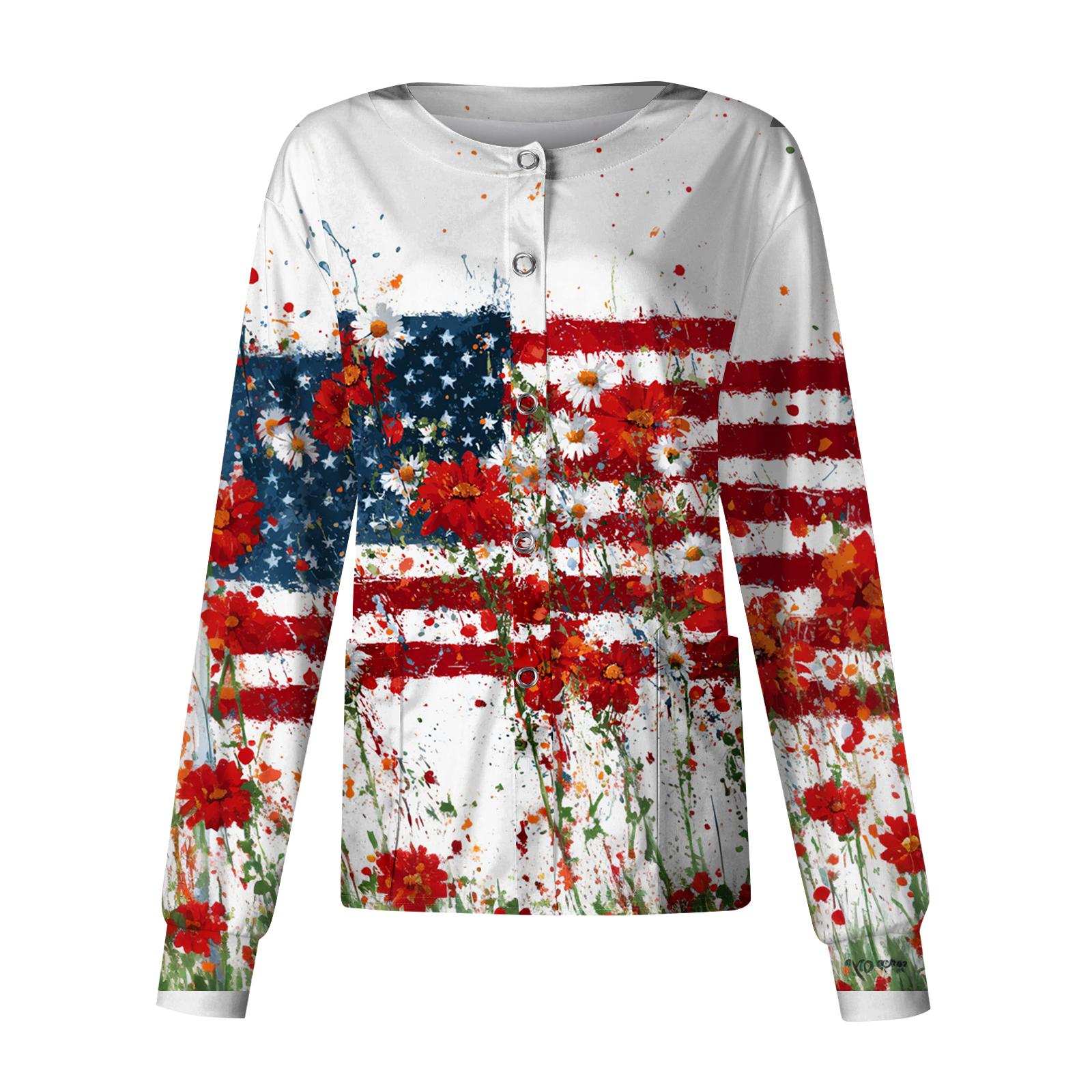 Floral Print Long Sleeve Shirt for Women Casual Crew Neck Top with Flag Graphic Womens Short Sleeve Blouses Womens Short Sleeve Shirts XXXL
Floral Print Long Sleeve Shirt for Women Casual Crew Neck Top with Flag Graphic Womens Short Sleeve Blouses Womens Short Sleeve Shirts XXXL