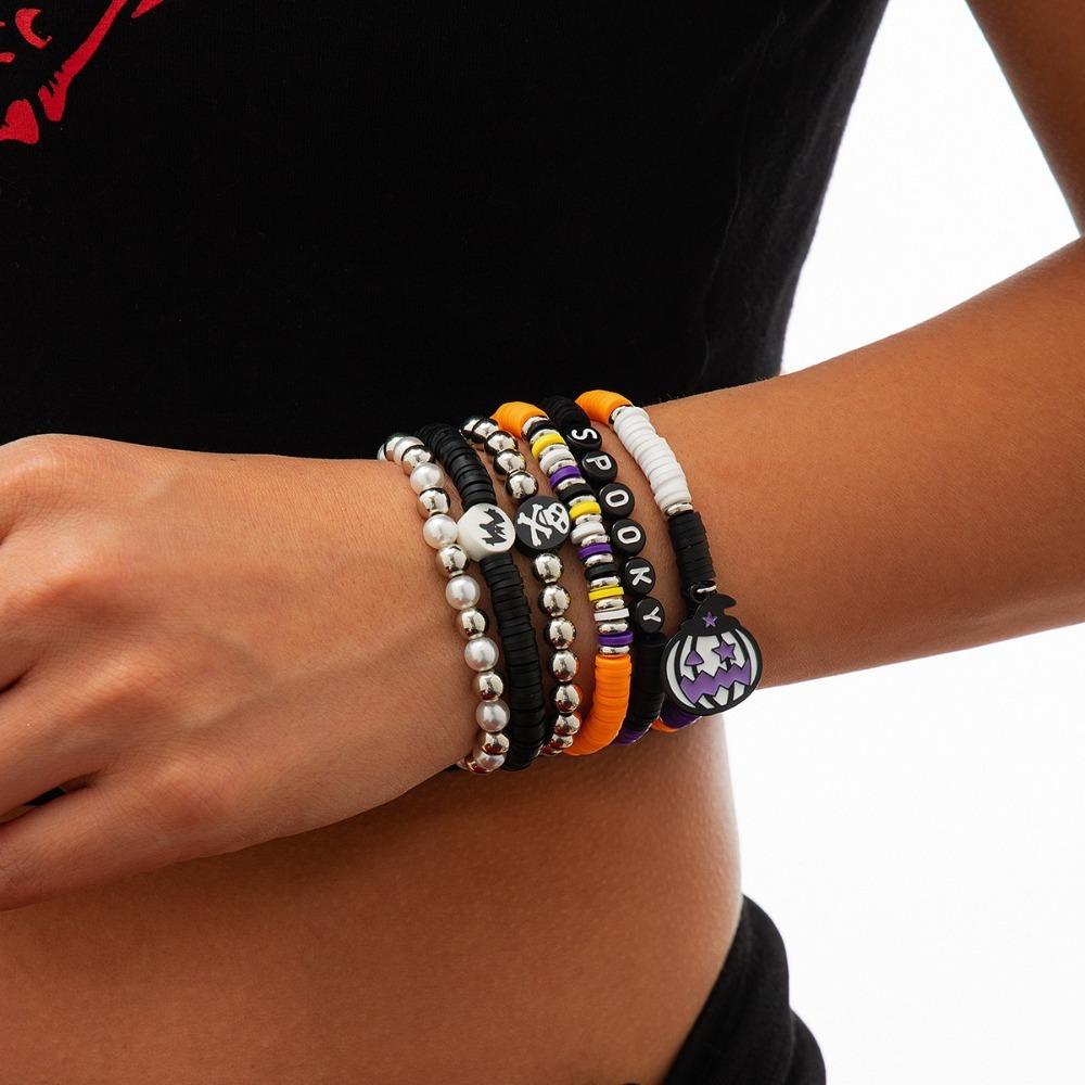 Letter Halloween Bracelets Ghost Beads Bangle Elastic Pumpkin Pendant Bracelets Gifts Style C
Letter Halloween Bracelets Ghost Beads Bangle Elastic Pumpkin Pendant Bracelets Gifts Style C