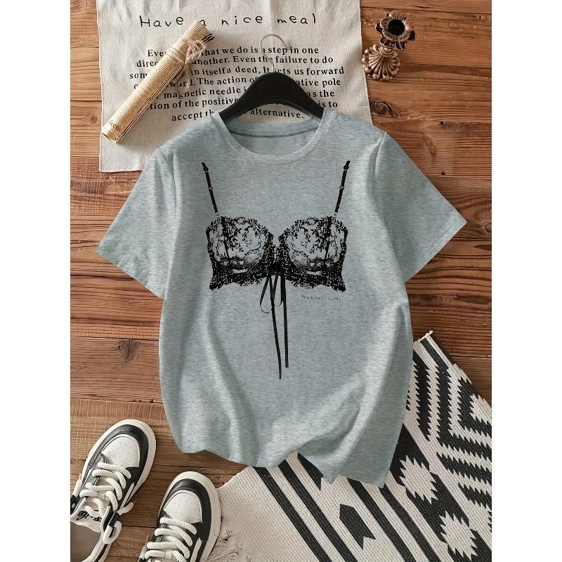 Womens White Casual Short Sleeve TShirt with White Lingerie Print Fit Round Harajuku Short Sleeve Casual Aesthetic Clothes 3XL
Womens White Casual Short Sleeve TShirt with White Lingerie Print Fit Round Harajuku Short Sleeve Casual Aesthetic Clothes 3XL
