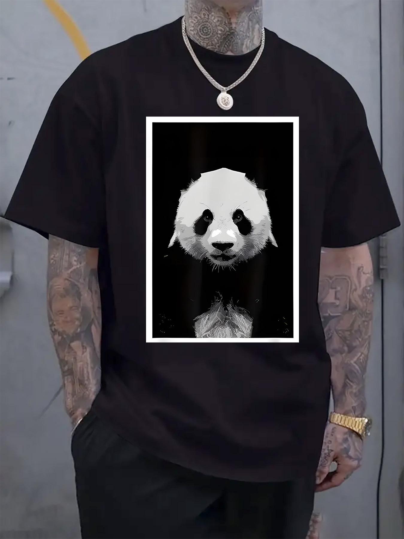 Black & White Panda Graphic Print Short Sleeve T-shirt - Regular Fit Casual Round Neck Summer Tee L
Black & White Panda Graphic Print Short Sleeve T-shirt - Regular Fit Casual Round Neck Summer Tee L