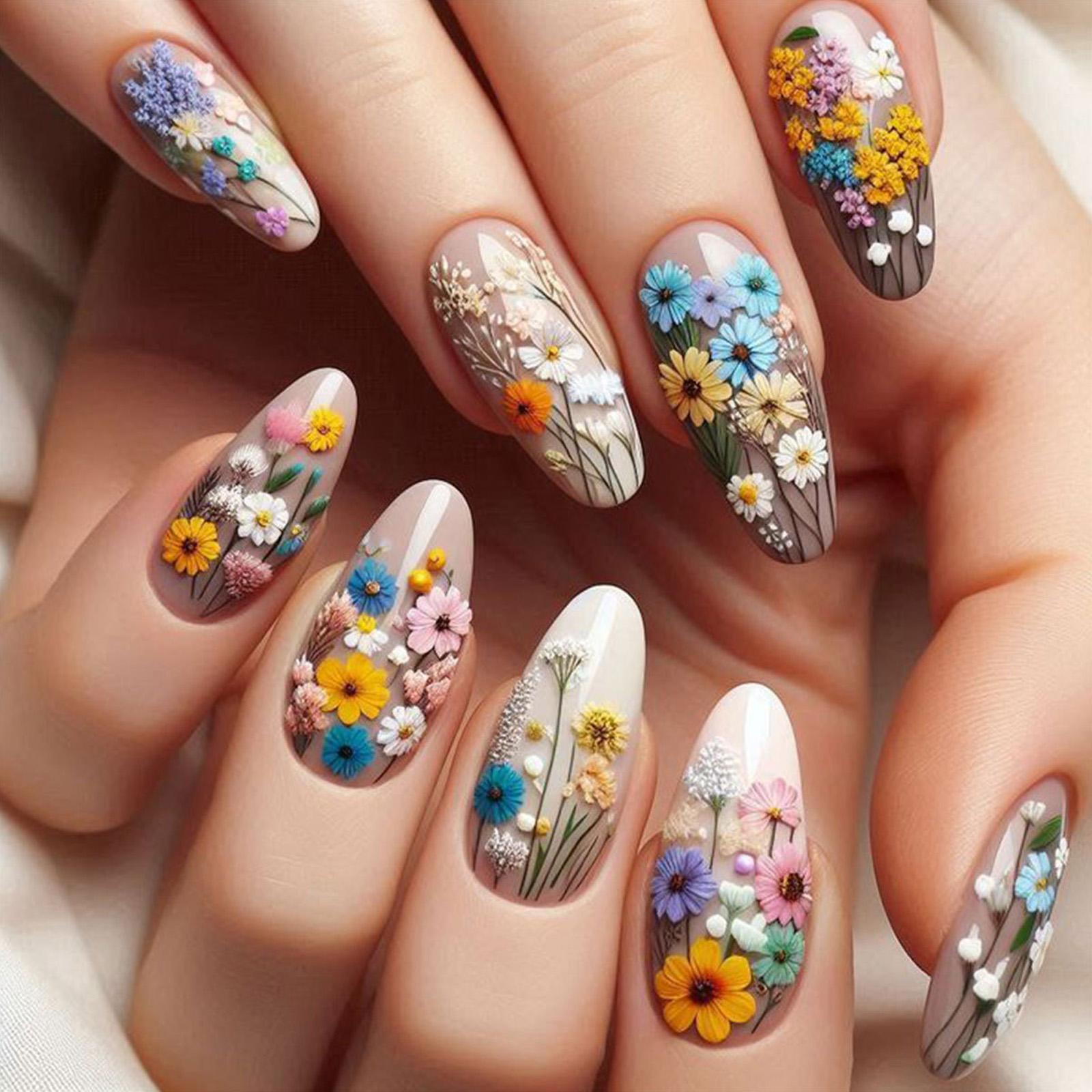 24Pcs Almond Press on Nail Flower French Fake Nails Acrylic False Nails Artificial Nail Glue on Nail for Womens Girls
24Pcs Almond Press on Nail Flower French Fake Nails Acrylic False Nails Artificial Nail Glue on Nail for Womens Girls