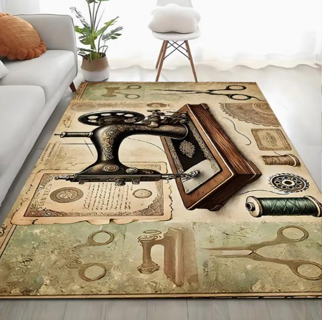 A Vintage Sewing Machine Patterned Carpet 2D Printed Decor Carpet Living Rooms Bedrooms Corridors Soft and Comfortable Carpet 40x60cm
A Vintage Sewing Machine Patterned Carpet 2D Printed Decor Carpet Living Rooms Bedrooms Corridors Soft and Comfortable Carpet 40x60cm