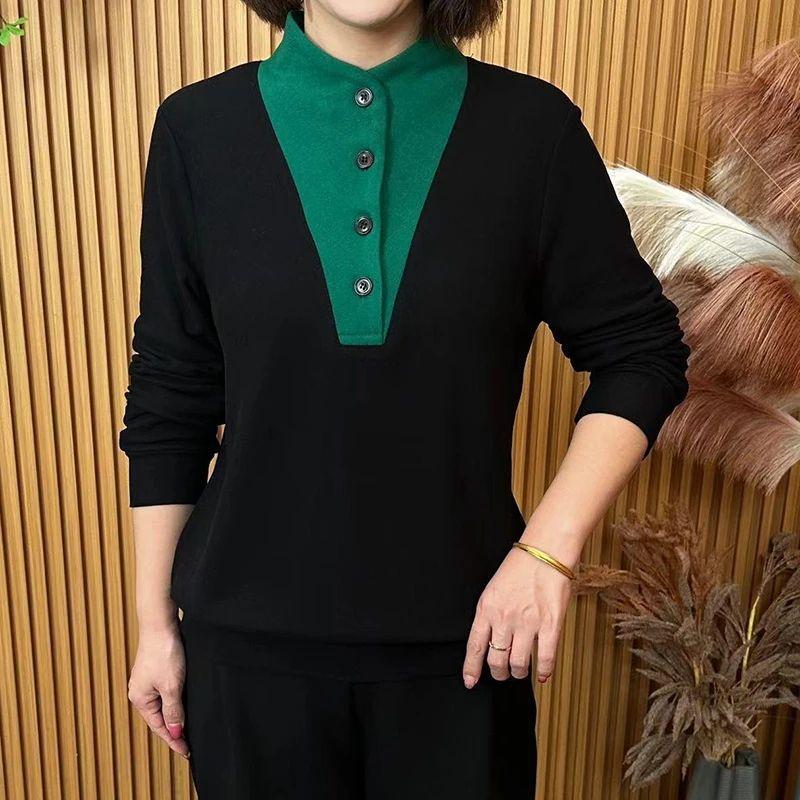 Autumn and winter new fashion double-sided velvet top splicing versatile middle-aged women s warm bottoming shirt 4XL зелений
Autumn and winter new fashion double-sided velvet top splicing versatile middle-aged women s warm bottoming shirt 4XL зелений