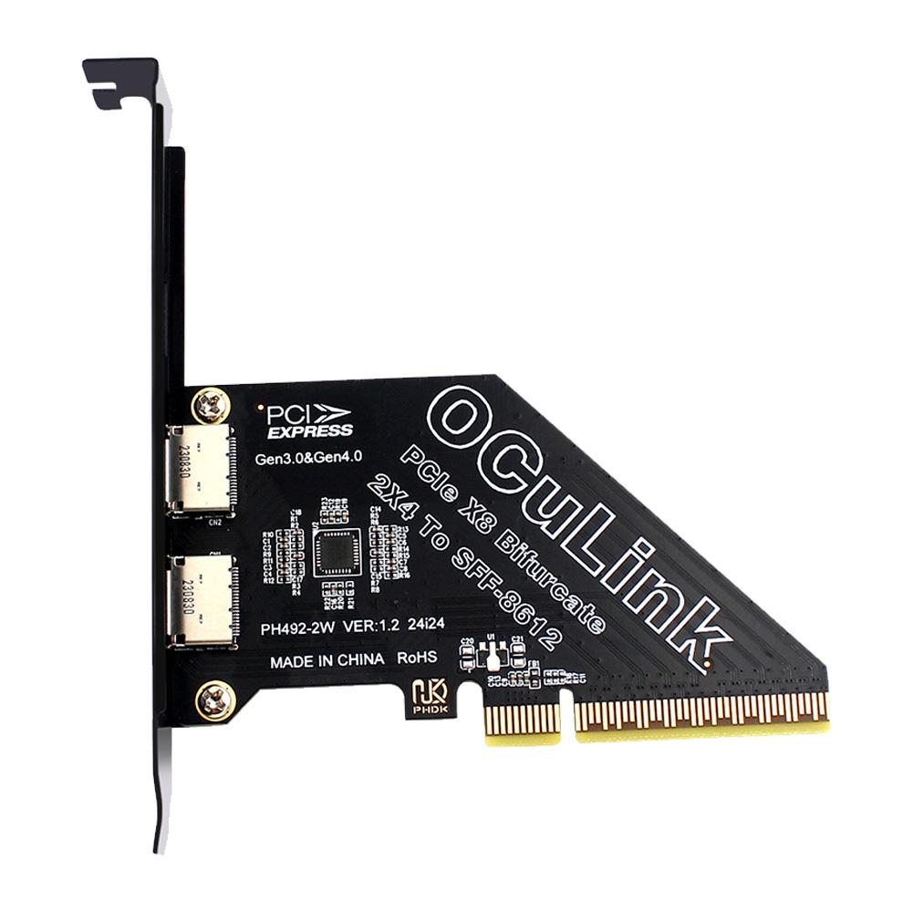 Адаптерна карта розширення PCIeX8 на 2 порти Oculink SFF 8611 8612, карта конвертації PCIe 4.0, адаптерна карта PCIe Oculink для Win/Linux чорний
Адаптерна карта розширення PCIeX8 на 2 порти Oculink SFF 8611 8612, карта конвертації PCIe 4.0, адаптерна карта PCIe Oculink для Win/Linux чорний