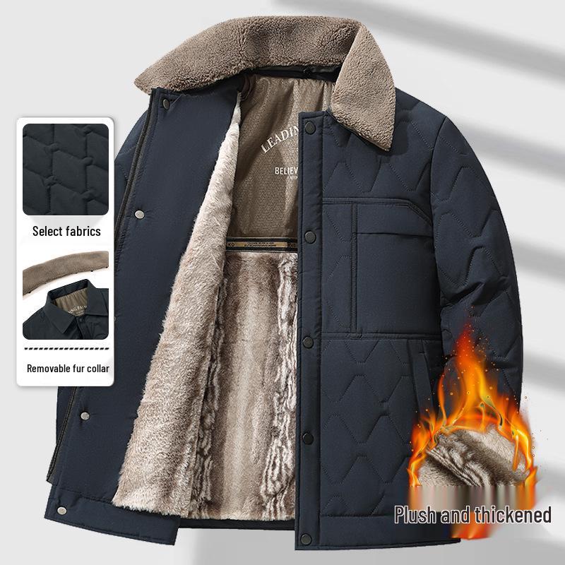 Men s Winter Warm Plus Velvet Cotton Jacket - Stylish Thickened Outerwear for Middle-Aged and Elderly 3XL 140-155 lbs темно-синього кольору
Men s Winter Warm Plus Velvet Cotton Jacket - Stylish Thickened Outerwear for Middle-Aged and Elderly 3XL 140-155 lbs темно-синього кольору