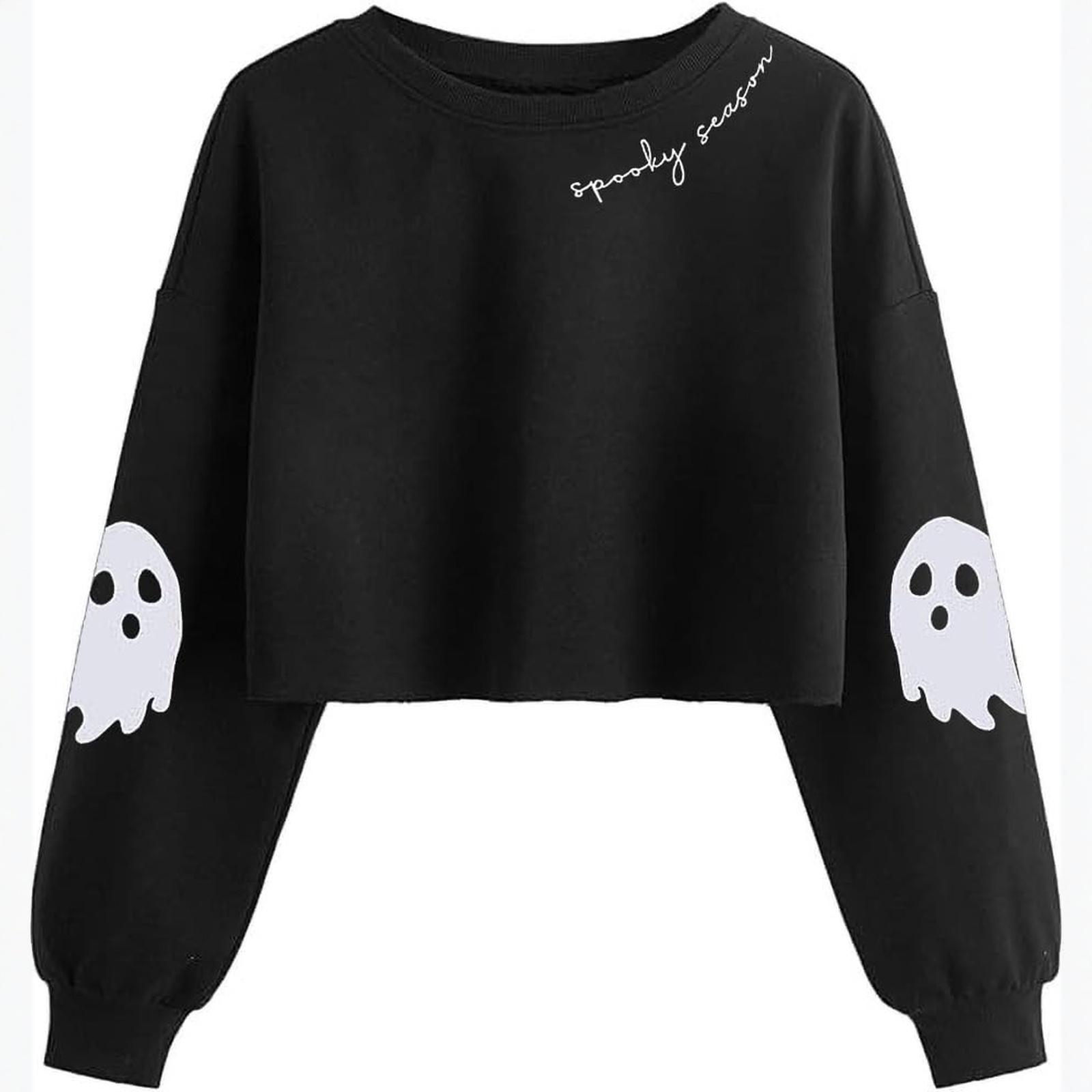 Women s Crop Sweatshirt Fall Halloween Long Sleeve Pullover Sweatshirt L чорний
Women s Crop Sweatshirt Fall Halloween Long Sleeve Pullover Sweatshirt L чорний