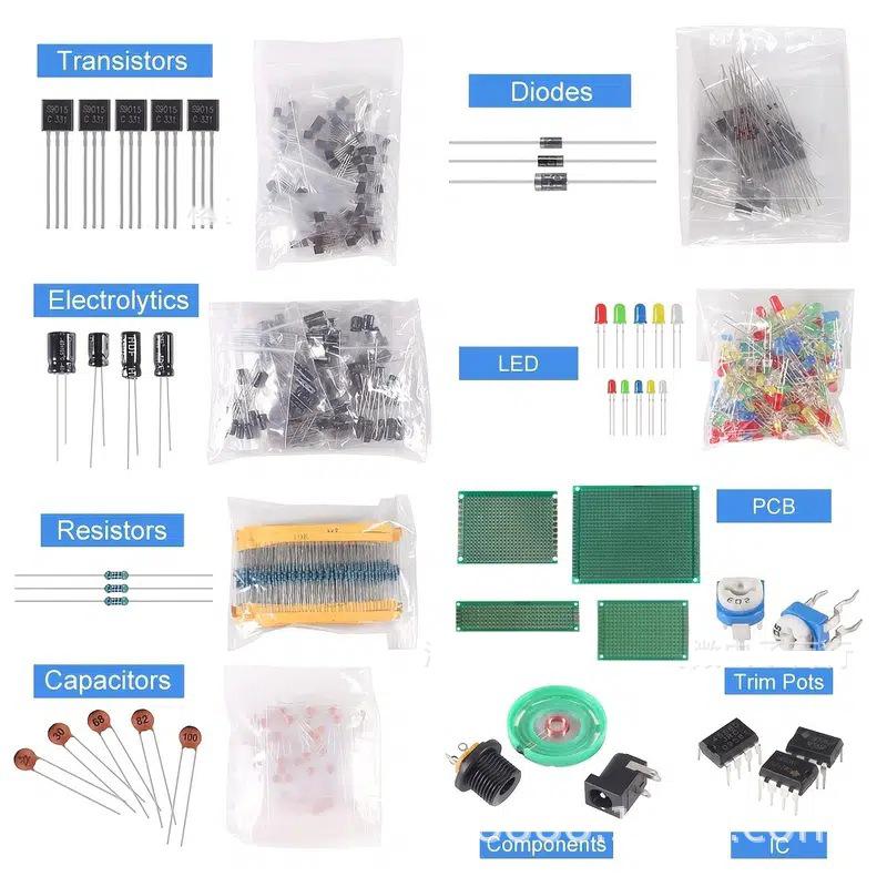 1900pcs Mega Electronic Component Kit Assortment Capacitors Resistors LED Transistors Diodes 1n270 Germanium DC Jacks
1900pcs Mega Electronic Component Kit Assortment Capacitors Resistors LED Transistors Diodes 1n270 Germanium DC Jacks
