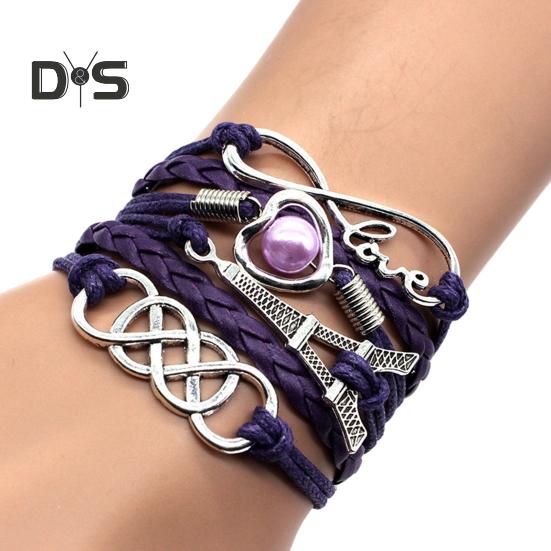 Плетеный браслет из искусственной кожи с многослойным узором, ретро-многослойный плетеный браслет в виде башни из шнура для мужчин и женщин темно-фиолетового
Плетеный браслет из искусственной кожи с многослойным узором, ретро-многослойный плетеный браслет в виде башни из шнура для мужчин и женщин темно-фиолетового