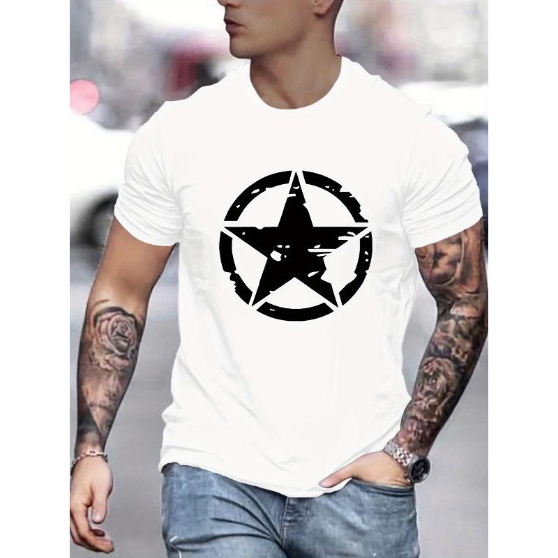 European sizes Men S Summer Casual T-Shirt with Bold Black Star & Crescent Moon Print - Short Sleeve, Round Neck, Lightweight Polyester Blend 4XL білий
European sizes Men S Summer Casual T-Shirt with Bold Black Star & Crescent Moon Print - Short Sleeve, Round Neck, Lightweight Polyester Blend 4XL білий