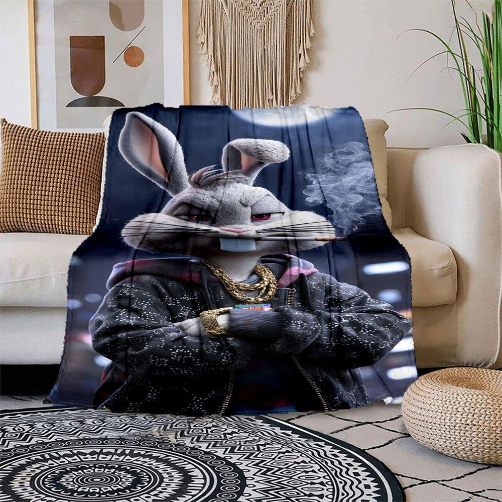 Street Style Bunny: Urban Camo Hoodie with Gold Chains Blanket Flannel Throw Blanket for Sofa, Bed, Travel, Camping, Office 100x150cm
Street Style Bunny: Urban Camo Hoodie with Gold Chains Blanket Flannel Throw Blanket for Sofa, Bed, Travel, Camping, Office 100x150cm