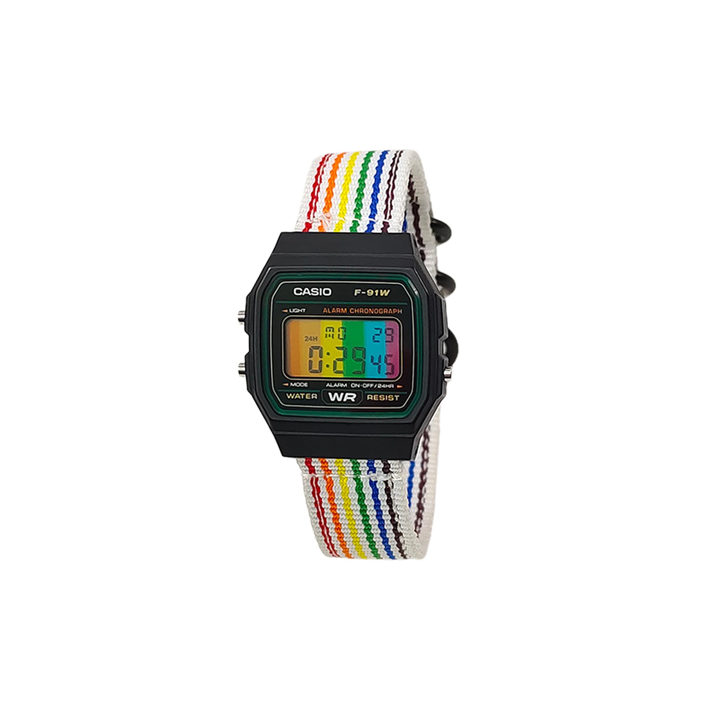 CASIO Custom Collection Quartz Movement Nylon Strap Watch Men s Watches Black Dial F-91W-3(Watch5--) White Multicolor Strap
CASIO Custom Collection Quartz Movement Nylon Strap Watch Men s Watches Black Dial F-91W-3(Watch5--) White Multicolor Strap