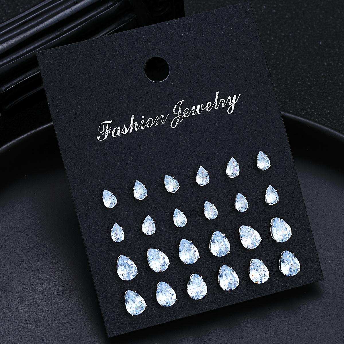 24 Pcs Shiny Zircon Stud Earrings Set for Women Daily Versatile Chic Silver Color Crystal Water Drop Ear Jewelry Accessories New
24 Pcs Shiny Zircon Stud Earrings Set for Women Daily Versatile Chic Silver Color Crystal Water Drop Ear Jewelry Accessories New
