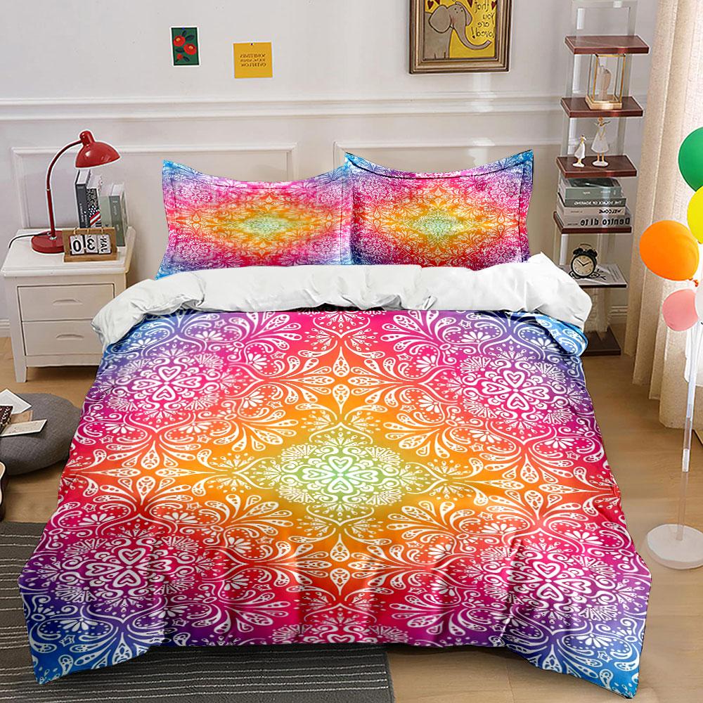 Colorful mandalainspired floral pattern Bedding sets Duvet cover sets Duvet covers Pillowcases(1 * Duvet Cover 2 * Pillowcases, without duvet insert) 135x200cm
Colorful mandalainspired floral pattern Bedding sets Duvet cover sets Duvet covers Pillowcases(1 * Duvet Cover 2 * Pillowcases, without duvet insert) 135x200cm
