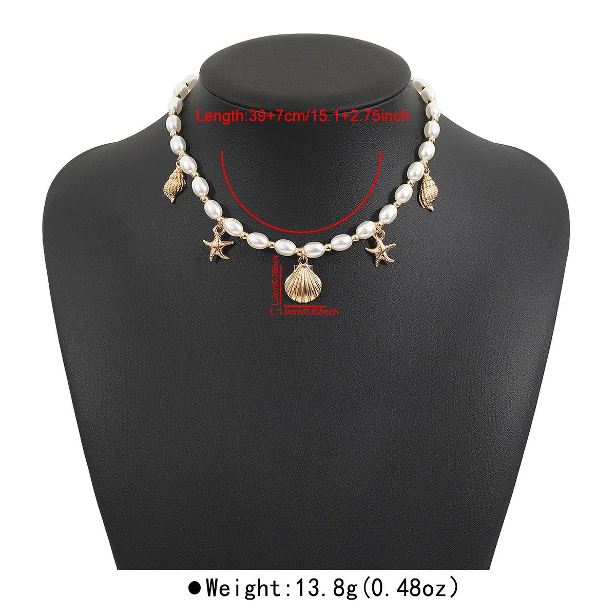 Tooxika Beach Conch Starfish Shell Pendant Pearl Necklace Summer Holiday Seaside Style Necklace
Tooxika Beach Conch Starfish Shell Pendant Pearl Necklace Summer Holiday Seaside Style Necklace