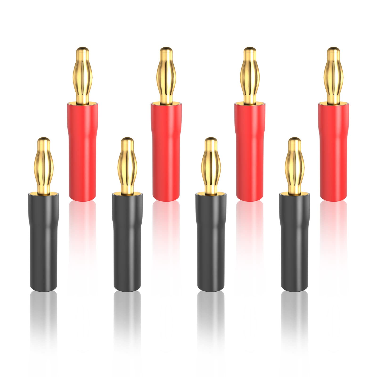 Cleqee Banana Plug 24K Gold Plated Set of 8 with isolating Cover Solderless Terminal Speaker Cable Connector Audio Plug Screwin
Cleqee Banana Plug 24K Gold Plated Set of 8 with isolating Cover Solderless Terminal Speaker Cable Connector Audio Plug Screwin