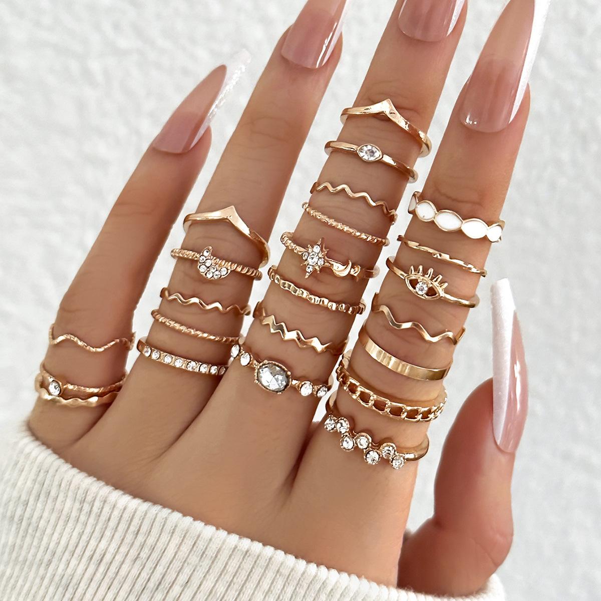 23Pcs Trendy Simple Knuckle Rings Set For Women Crystal Star Moon Eye Wave Ring Female Fashion Party Jewelry Accessories
23Pcs Trendy Simple Knuckle Rings Set For Women Crystal Star Moon Eye Wave Ring Female Fashion Party Jewelry Accessories